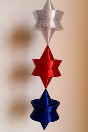 3D Tisk Znázornění Tří Světel Mahámudry   - lesklý model bez podsvícení  -  3 x 108 mm